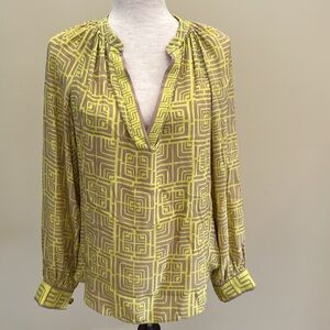 Alice & Trixie tan and yellow blouse